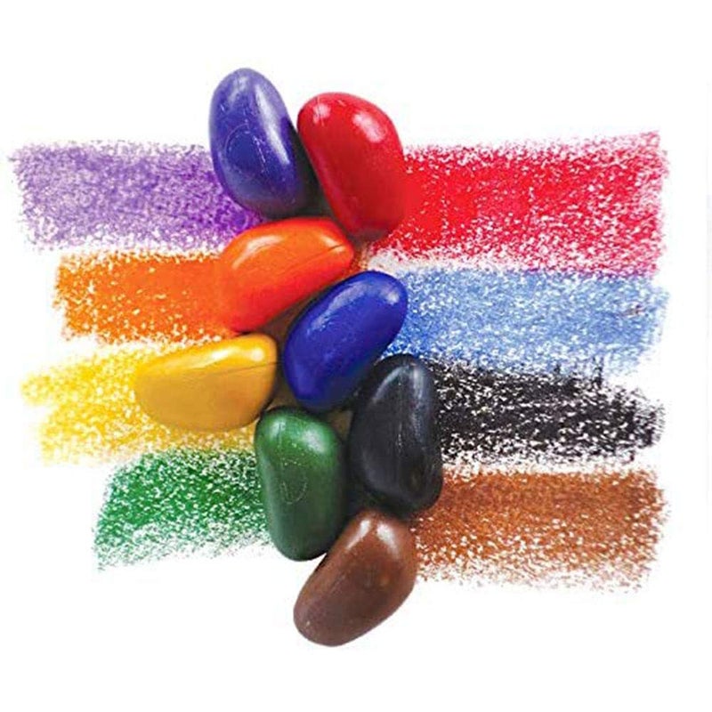 Crayon Rocks, Crayons in a Rock Shape, 8 Colors, Tripod Grip Made For Handwriting Development in Kids and Toddlers, Fun & Educational, Creative Activity, Comes in a Blue Velvet Bag - Image 2